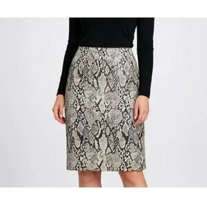 Norma Kamali Snakeskin Print Pencil Skirt Womens Large Stretch Jersey Mob Wife